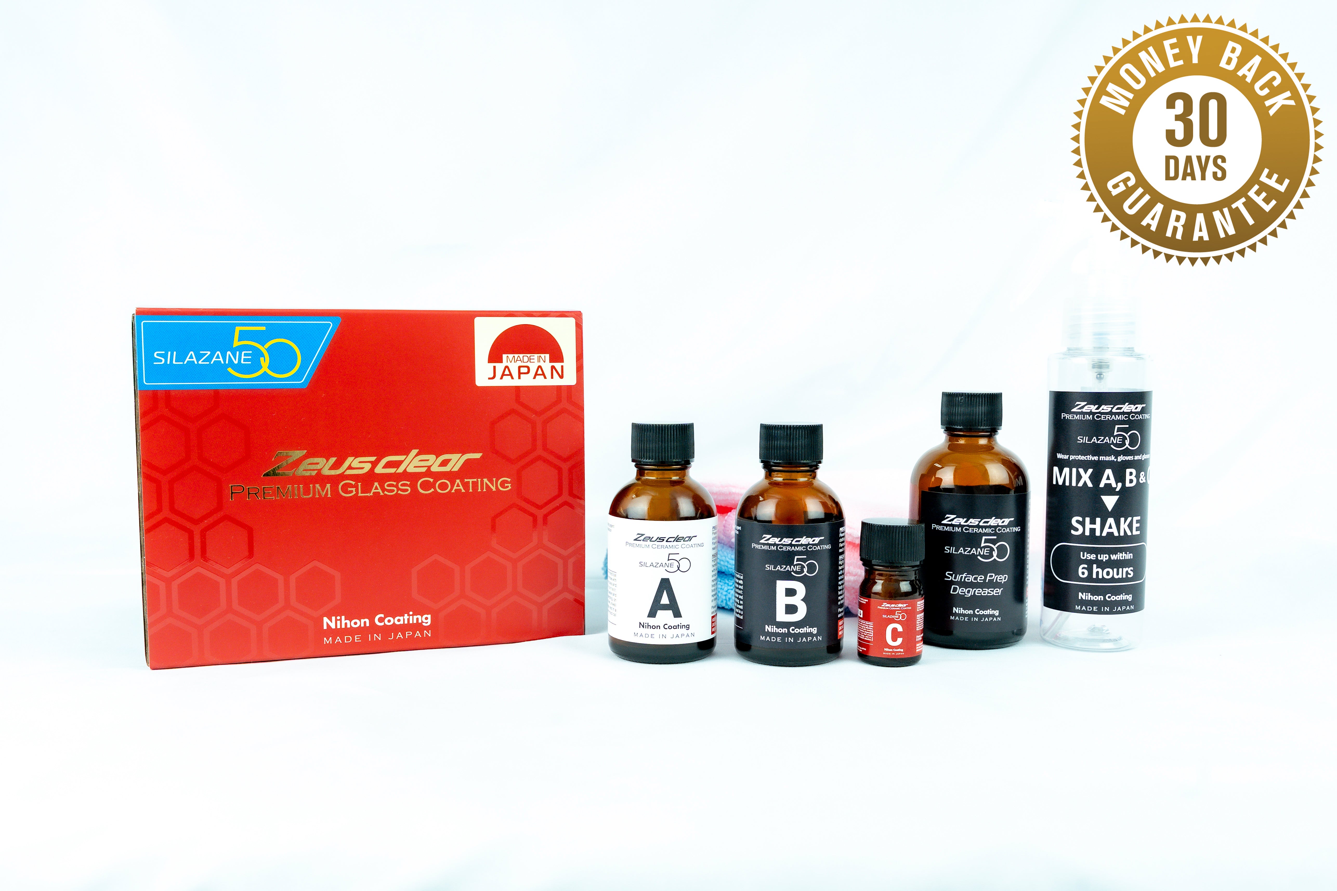 シラザン50 Zeusclear Premium Glass Coating L Two-Coat] Zeus clear Premium Ceramic Coating SILAZANE50 BASE KIT