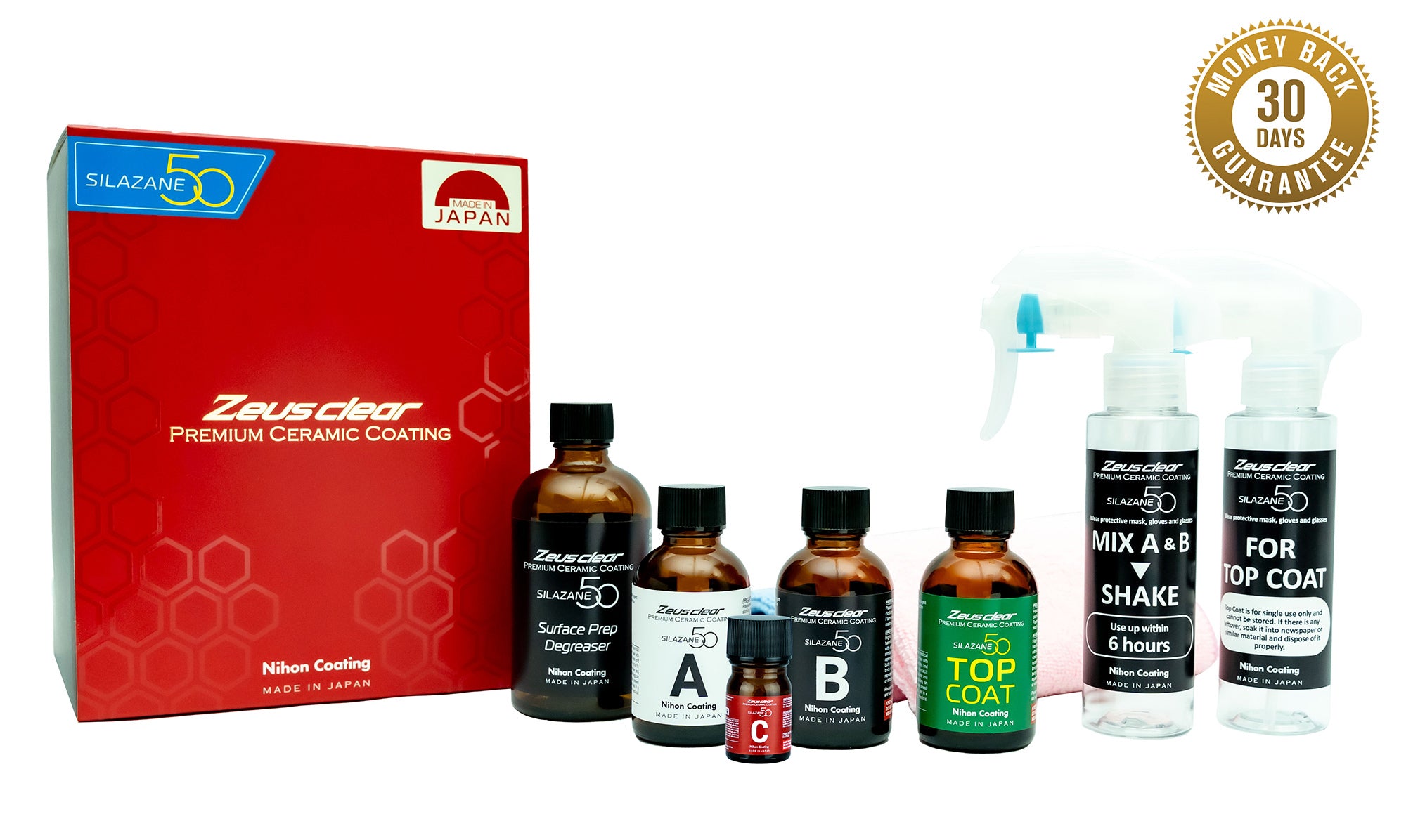 Two Coat] Zeus clear Premium Ceramic Coating SILAZANE50 BASE KIT