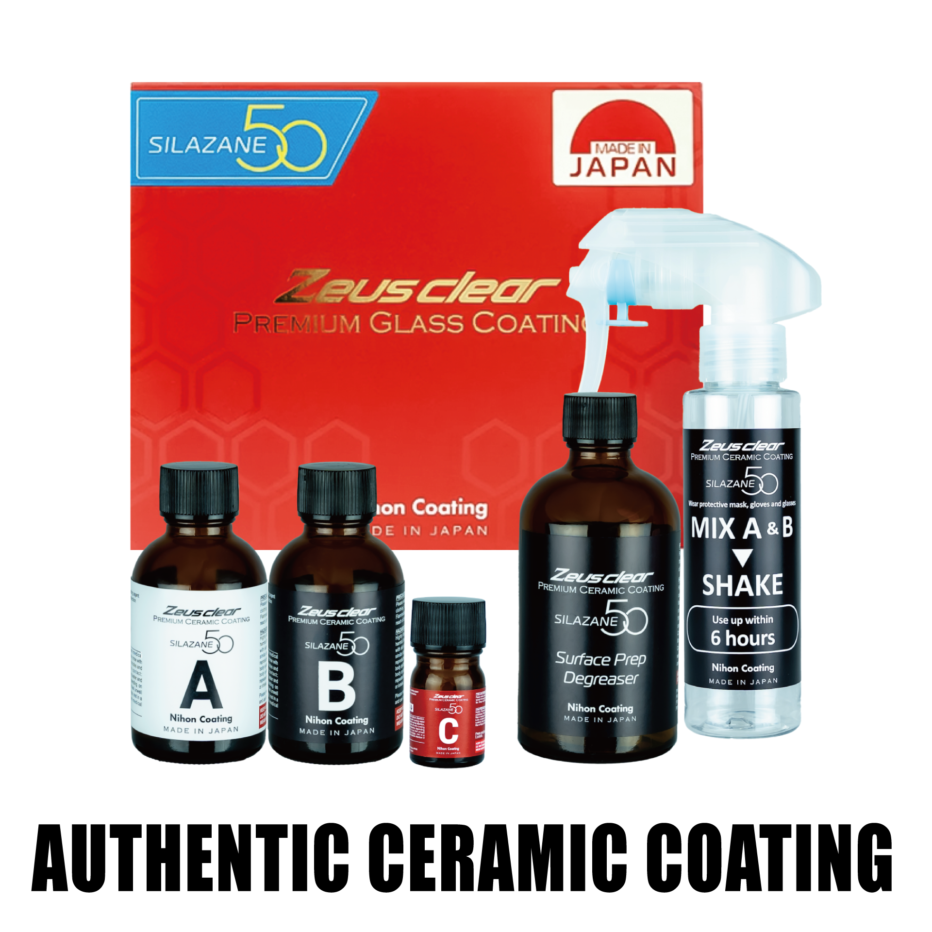 [One-coat | 3 Years | 9H] Premium Ceramic Coating for Cars SILAZANE50 STARTER KIT