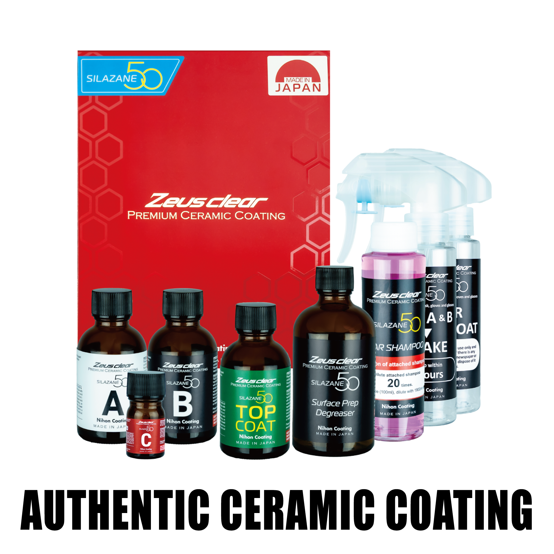 [Two-Coat | 5 Years | 9H] Premium Ceramic Coating for Cars SILAZANE50 COMPLETE KIT
