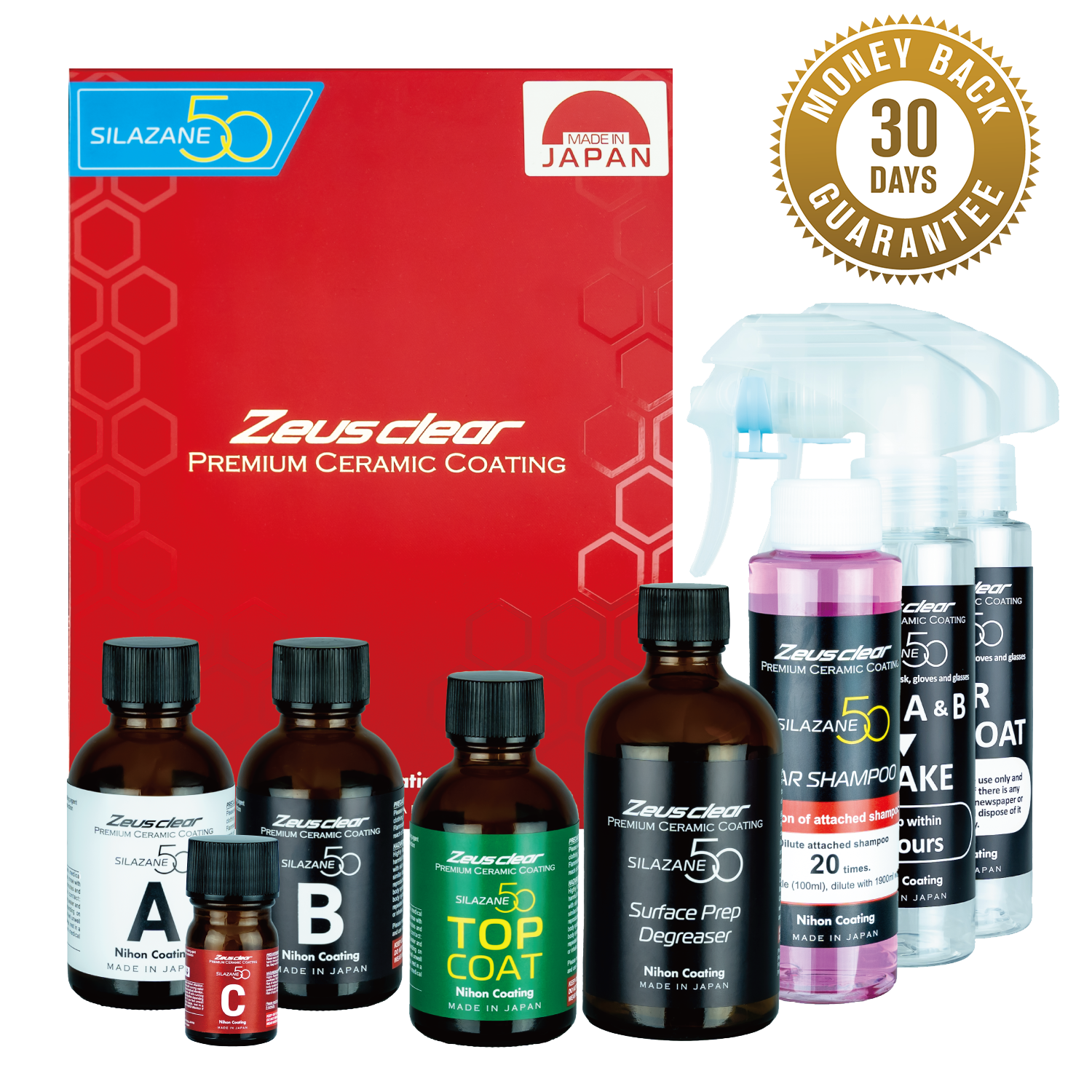 [Two-Coat | 5 Years | 9H] Premium Ceramic Coating for Cars SILAZANE50 COMPLETE KIT